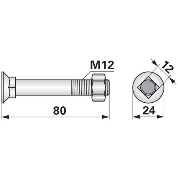 Vijak pluga kvadratni