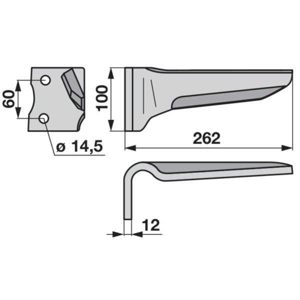 Nož roto brane lijevi