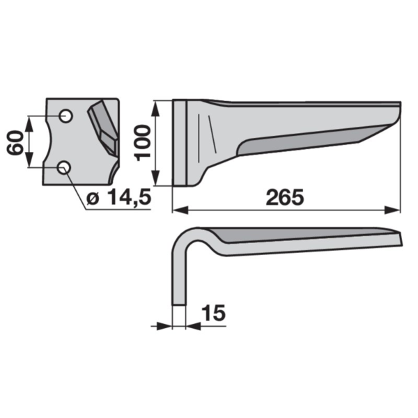 Nož roto brane lijevi