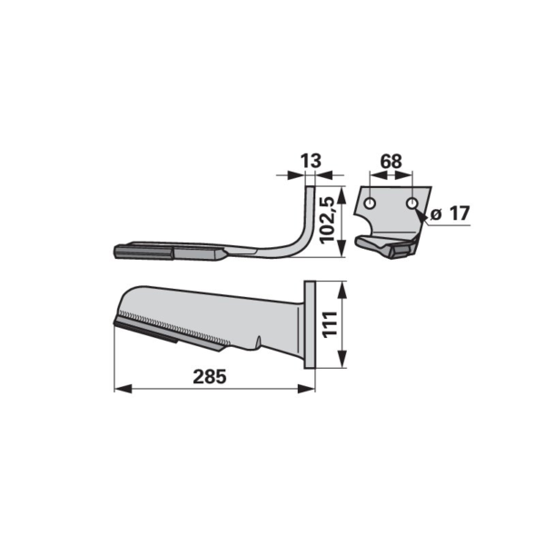 Nož roto drljače desni