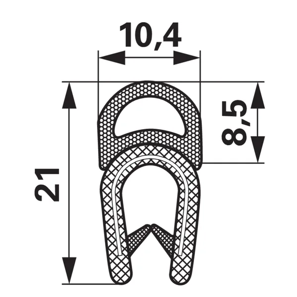 Gumena stezaljka profilna Raspon stezanja 1 - 4 mm