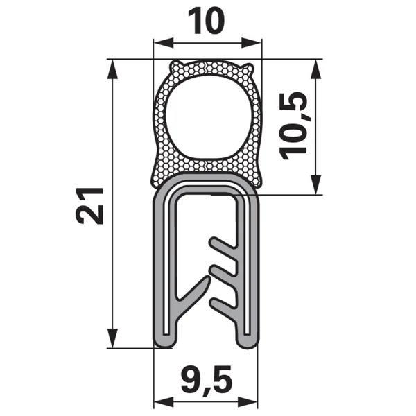 Gumena stezaljka profilna Raspon stezanja 1 - 2 mm