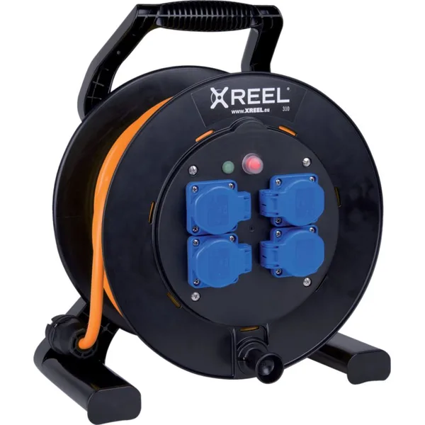 Kabelski bubanj crni s 25 m gumiranog kabela, 3 x 2,5 mm², 250 V XREEL310