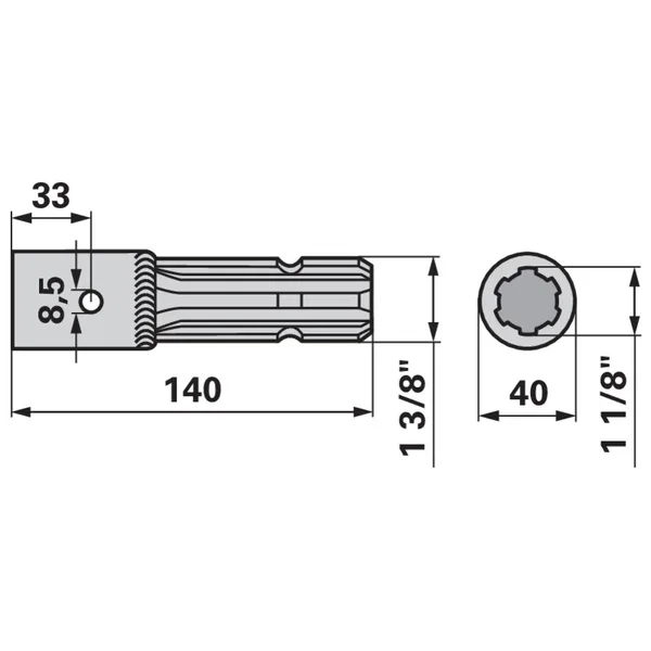 Adapter 1 1/8-6, 1 3/8-6