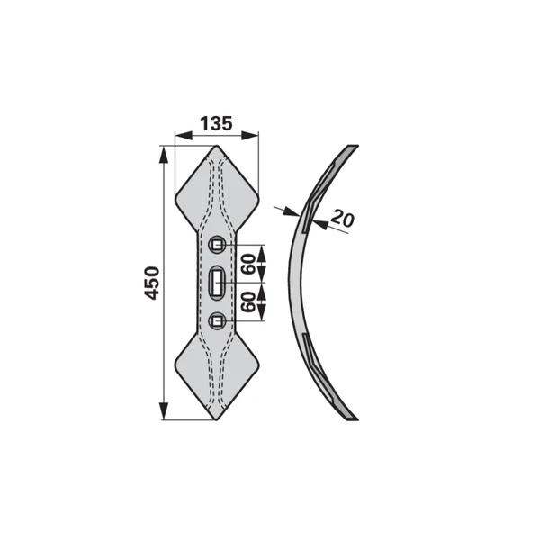Dvostruki srcoliki plug 135 mm razmak rupa 45 – 60 pogodno za Regent 33.51.181