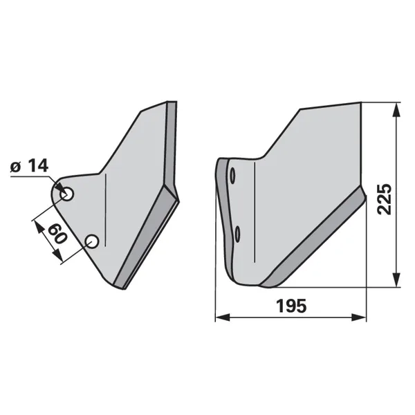 Krilni plug lijevo odgovara za Horsch 34060856