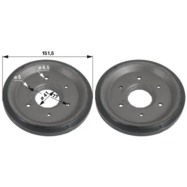 Tarno kolo VP 151,5 mm odgovara za MTD 7180494