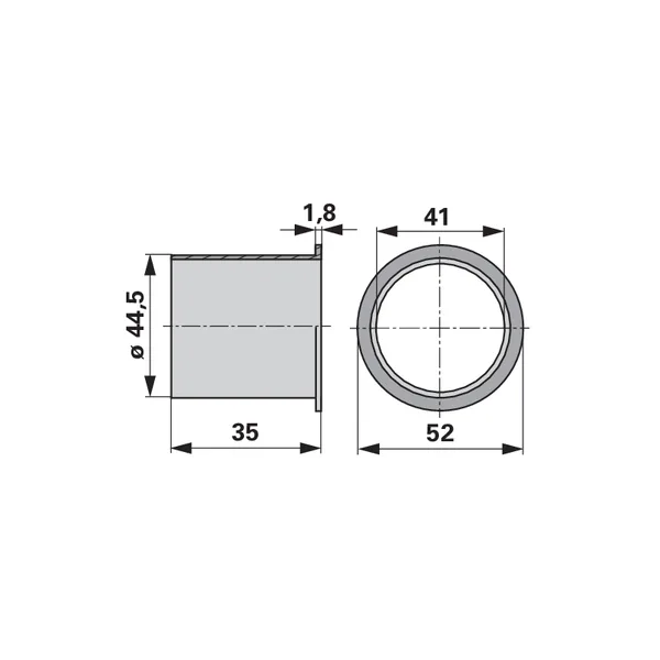 Plastična čahura UP 40 x VP 44 x V 35 mm Claas 0912086.0