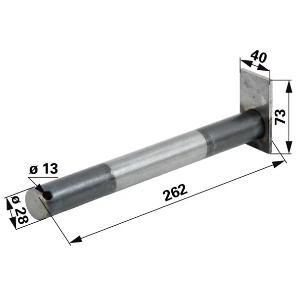 Svornjak za prevrtač sijena, VP 28 x D 262 mm odgovara za Kuhn 58730400