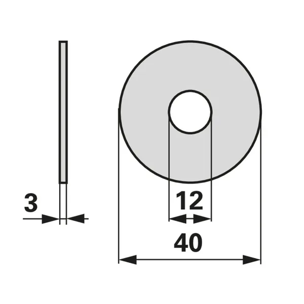 Disk VP 40 x UP 12 x debljina 3 mm Aebi 100.6123