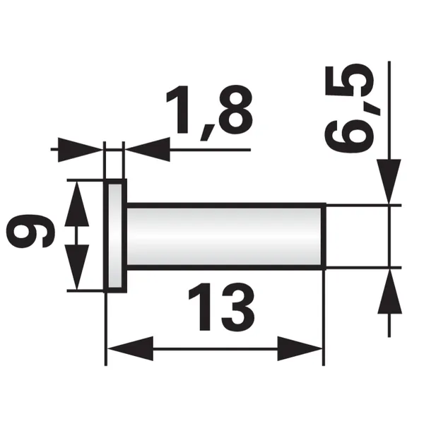 Zakovica s plosnatom glavom VP 6,5 x D 13 mm, 240 Komad odgovara za BCS 331.26513.0