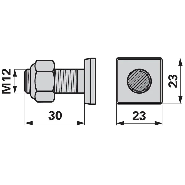 Poseban vijak M12 x 30 mm, za pričvršćivanje potplata Aebi 104.4796
