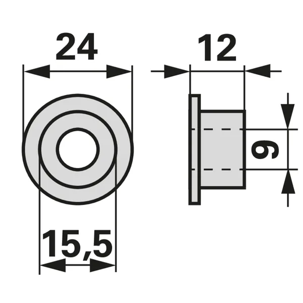 Čahura VP 24 x UP 9 x D 12 mm odgovara za Rapid 258570