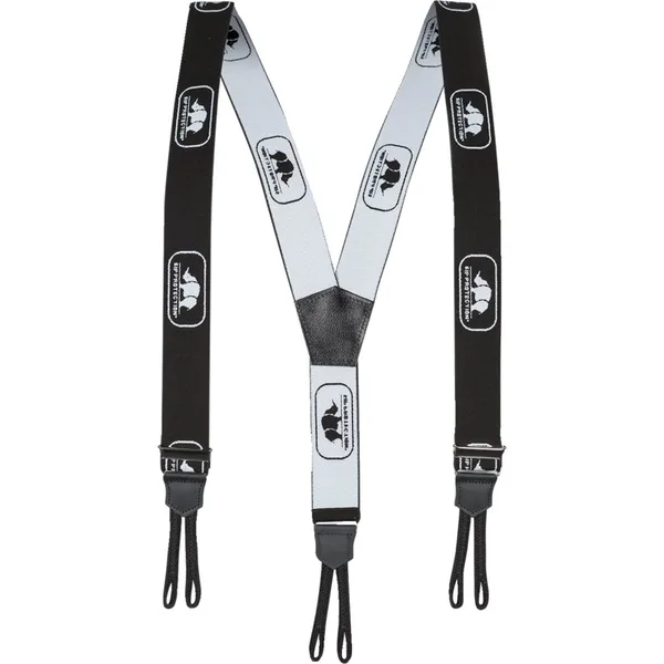 Naramenica s omčicama, D 110 cm, Š 4 cm, crna-bijela