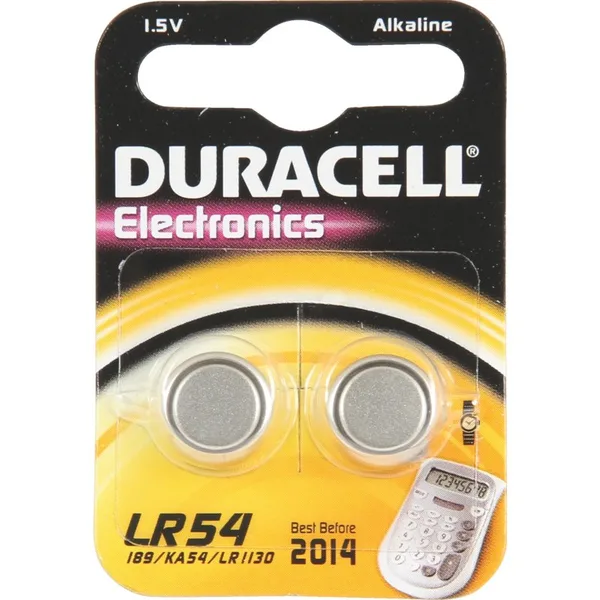 Baterija plosna Duracell LR54, VG10GA, AG10, 2 komada