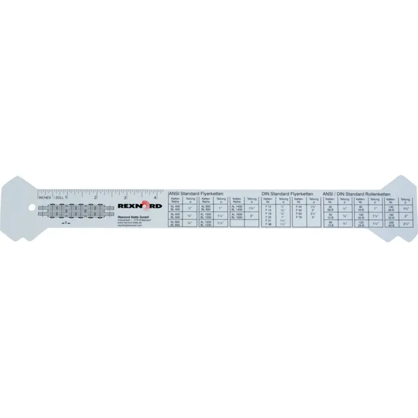 Ravnalo za mjerenje istrošenosti za valjkaste lance