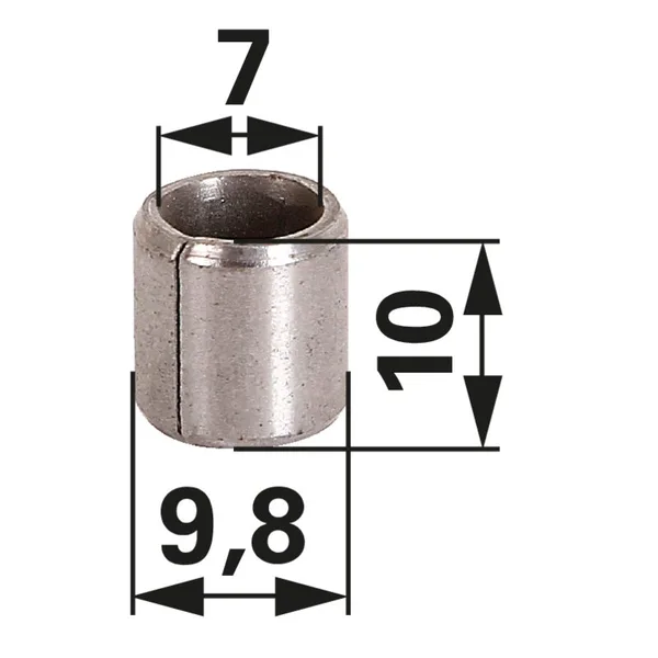 Čaura 9,8 Dm x 10 mm